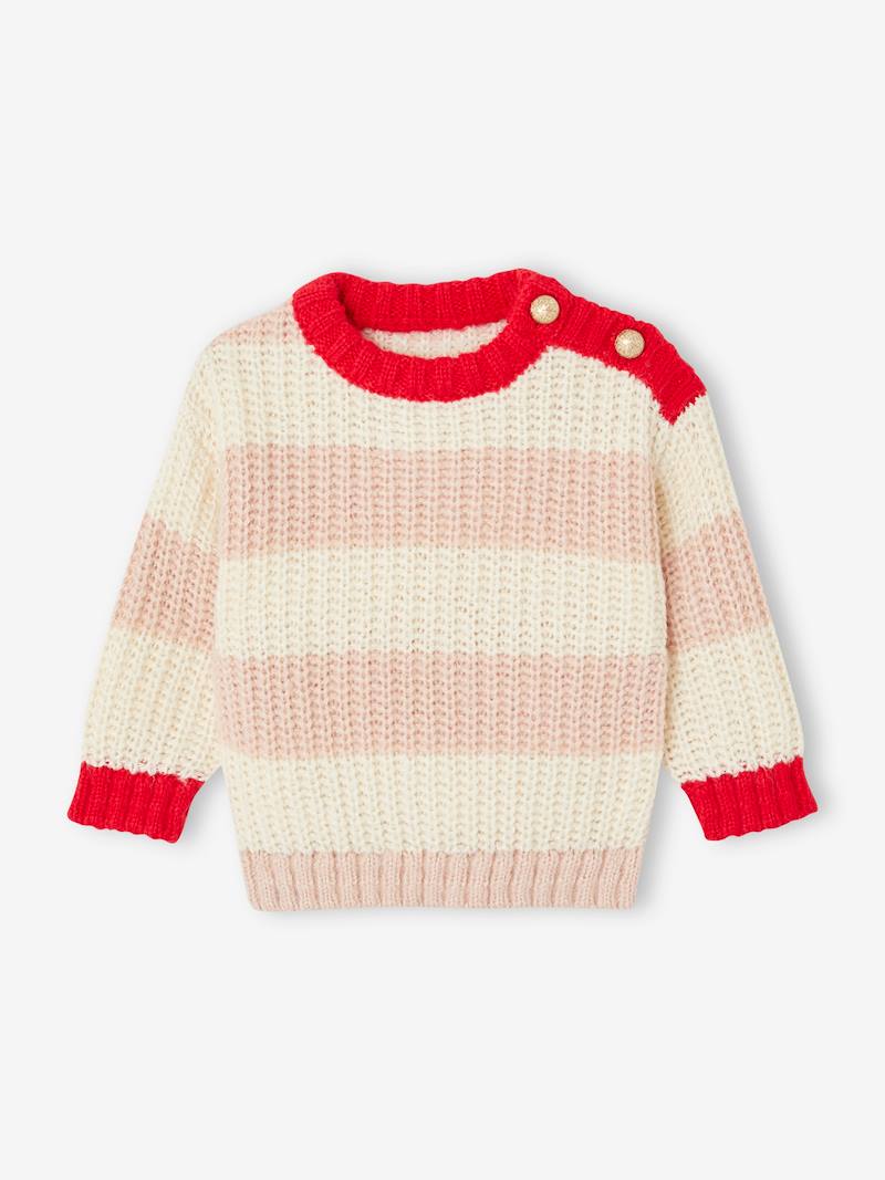 Baby Pullover Mama-Tochter-Capsule STREIFENLIEBE Oeko-Tex - rosa gestreift